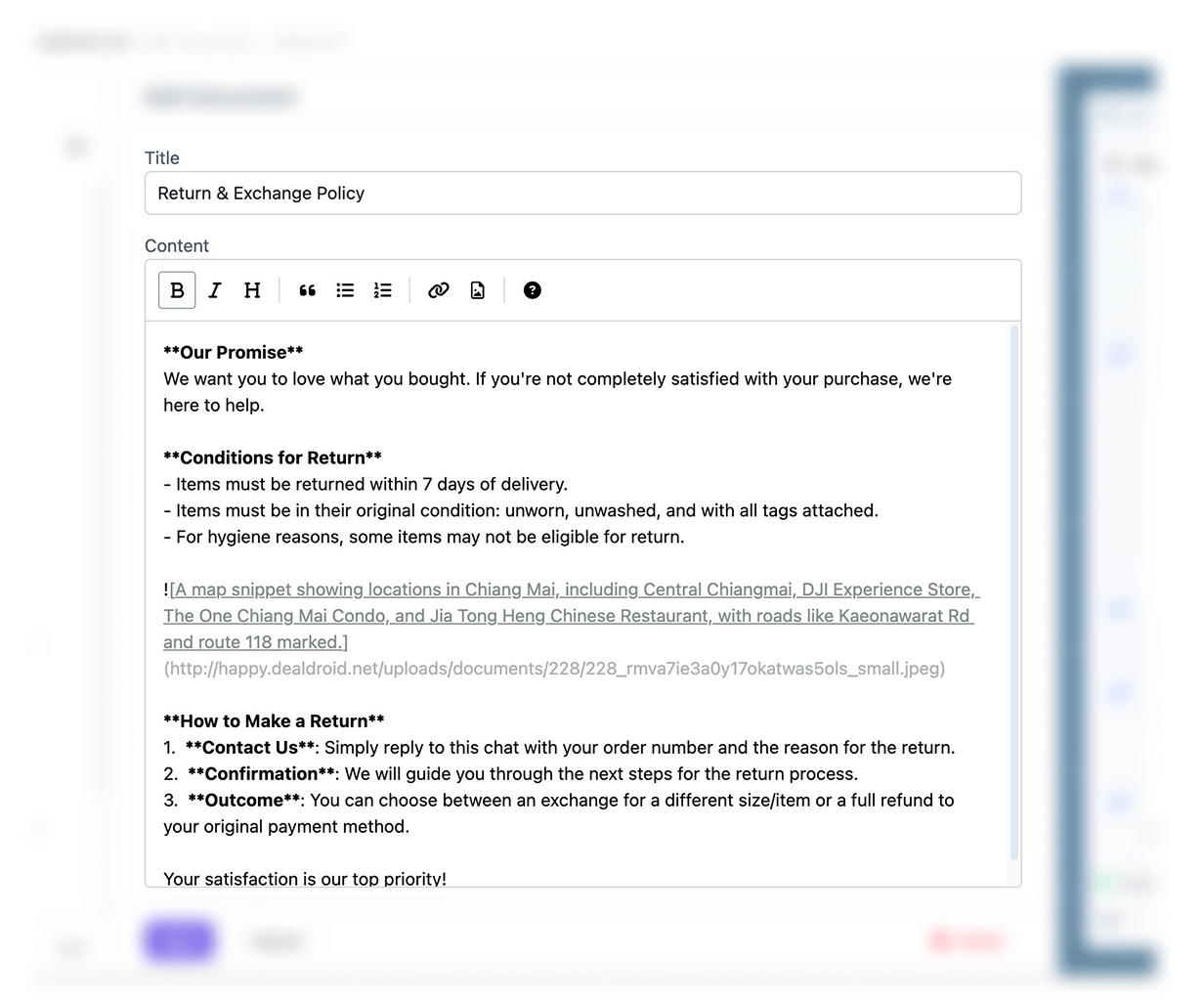 Knowledge base with documents and images